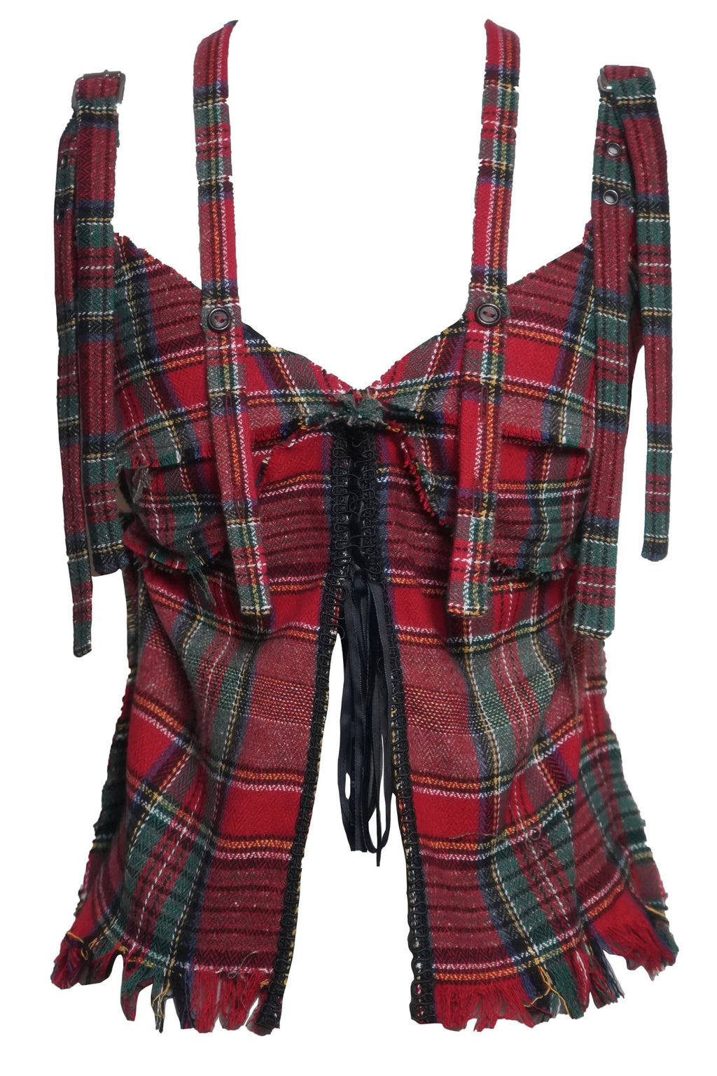 NOM-D tartan merino and crepe top