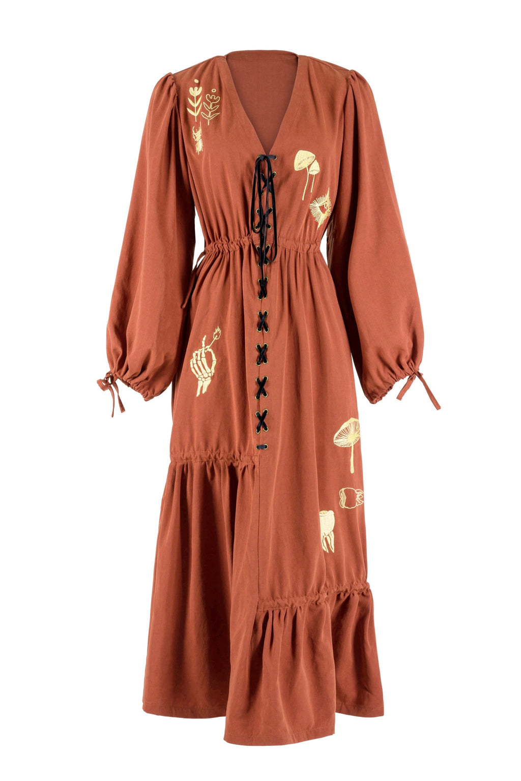 Woodland Dryad Embroidered Dress – SOLAI