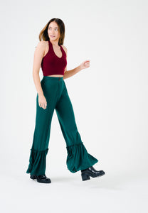 Forest Green Flared Trousers