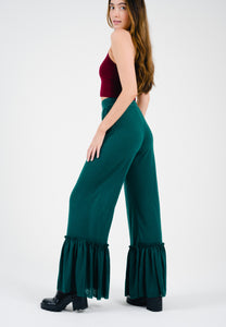 Forest Green Flared Trousers