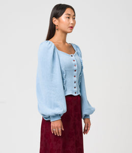 Recycled Cotton Sky Blue Blouse