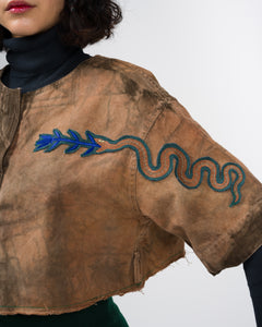 Naturally Dyed Embroidered Snake Top