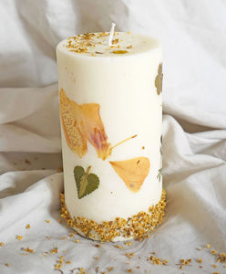 Wildflower Candle ~ with a Reclaimed Terracotta Tile Base