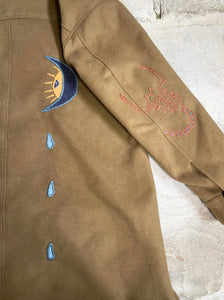 Hand-Embroidered Pictograph Shirt Jacket