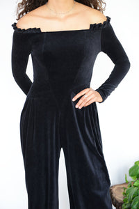 Organic Cotton Velvet Jumpsuit. Ideal for a night out, this velvet jumpsuit is cut from 100% organic cotton.  