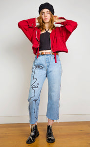 Upcycled Abstract Jeans